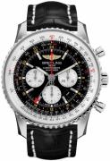 Breitling Herrklocka AB0441211B1P1 Navitimer Gmt Svart/Läder Ø48 mm