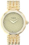 Timex Damklocka TW2V02500 Asheville Grön/Gulguldtonat stål Ø34 mm