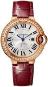 Cartier Damklocka WJBB0033 Ballon Bleu Silverfärgad/Läder Ø33 mm