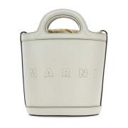 Marni Vit läder liten Tropicalia bucketväska White, Dam