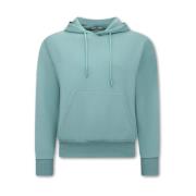 True Rise Basic Oversize Fit Hoodie Blue, Herr