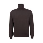 Zanone Mörkbrun Flexwool Turtlenecktröja Brown, Herr