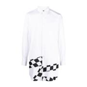 Comme des Garçons Rutig Skjorta med Paneler White, Herr