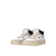 Autry Vintage Hög Topp Lädersneakers White, Herr