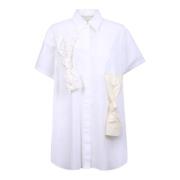 MM6 Maison Margiela Vit Deconstructed Skjortklänning White, Dam