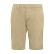 Boggi Milano Shorts i gabardin med stretch Beige, Herr