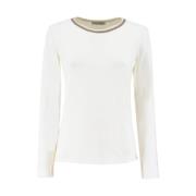 Le Tricot Perugia Long Sleeve Tops White, Dam