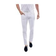 Jacob Cohën Slim Fit Denim Jeans med Grön Fluorescerande Sömnad White,...