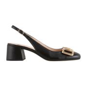 Högl Rosa Läder Gucci Horsebit Loafer Pumps Black, Dam