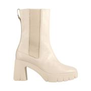 Högl Beiga Läder Ankelboots för Kvinnor Beige, Dam