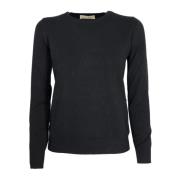 Cashmere Company Mjuk Crewneck Cashmere och Ulltröja Black, Dam