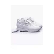 Hogan Vita och Silver Interaktiva Lädersneakers White, Dam