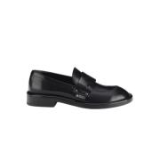 AGL Metallisk Läderloafer Black, Dam