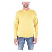 Dondup Gul Herr Crewneck Sweatshirt med Logo Yellow, Herr