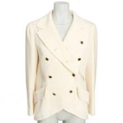 Chanel Vintage Begagnad Beige tyg Chanel Blazer Beige, Dam