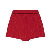Marine Serre Cable Knit Mini Shorts, Trendig Modell Red, Dam