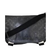 Gucci Vintage Vintage Canvas Crossbody Väska Black, Dam