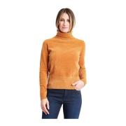 RRD Velvet Turtle Neck Tröja Orange, Dam