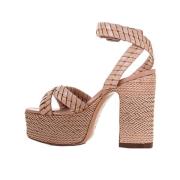 Casadei Stiliga högklackade sandaler Beige, Dam