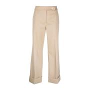 Lanvin Breda byxor Beige, Dam