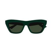 Bottega Veneta Djärva Geometriska Gröna Acetat Solglasögon Green, Unis...