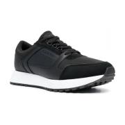 Calvin Klein Svarta Lädersneakers för Män Black, Herr