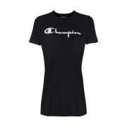 Champion T-Skjorta; lång topp; Black, Dam