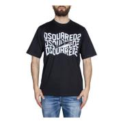 Dsquared2 Svart Shark Logo T-Shirt Black, Herr