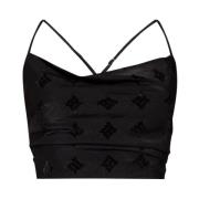 Misbhv Sleeveless crop top Black, Dam