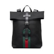 Gucci Svart Technocanvas Ryggsäck med Justerbara Remmar Black, Unisex