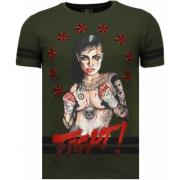 Local Fanatic Fighter Rhinestone - T Shirt Herr - 5759G Green, Herr