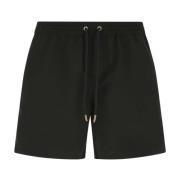 Agnona Svart polyester simningshorts Black, Herr