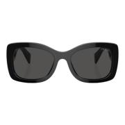 Prada Svarta Oversized Acetat Solglasögon Black, Dam