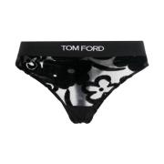 Tom Ford Blommig Tulle Devore Slipklänning Black, Dam
