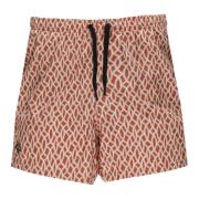 Tagliatore Rostfärgade Geometriska Badshorts Orange, Herr