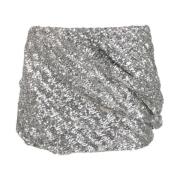 The Attico Glamour Sequin Mini Kjol Gray, Dam