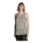 Le Tricot Perugia Sleeveless Tops Gray, Dam