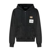 Dolce & Gabbana Svart och Multifärgad Bomull Logo Patch Sweatshirt Bla...