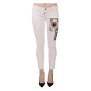 Dolce & Gabbana Queen Of Hearts Vita Skinny Jeans White, Dam