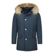 Enos Långa Wooly Vinterjackor - Parka 4 Fickor - Pi-7003B Blue, Herr