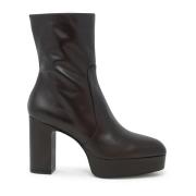 Stuart Weitzman Bruna Ankelboots Lala Platform Zip Bootie Brown, Dam