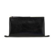 Jil Sander Elegant svart läderclutch Black, Dam