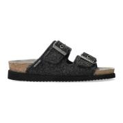 Mephisto Svart textilsandal för kvinnor Black, Dam