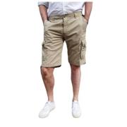 Aeronautica Militare Avslappnad militärstil Bermuda cargo Beige, Herr