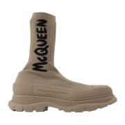 Alexander McQueen Beige Sock Boots med Svarta Accenter Beige, Herr