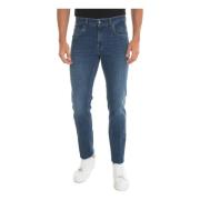 Fay Stone Washed Slim Fit Denim Jeans Blue, Herr