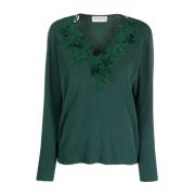 Ermanno Scervino Broderade Sweaters från Ermanno Firenze Green, Dam