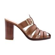 Scapa Stiliga Heeled Mules Brown, Dam