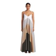 Semicouture Maxi Klänning Beige, Dam