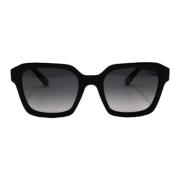 Moncler Rektangulära svarta glansiga solglasögon Black, Unisex